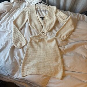 Forever 21 Cream Textured Knit Top